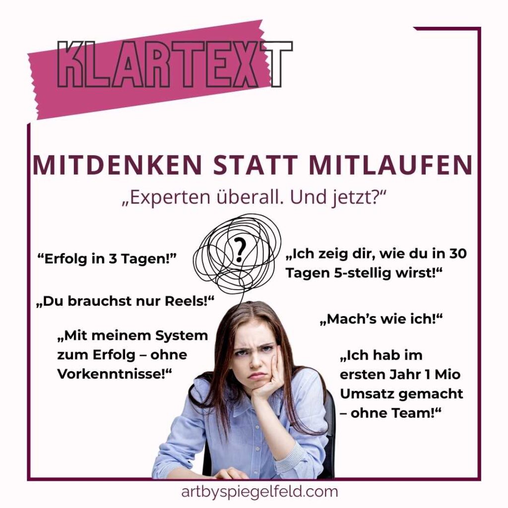 Artikel: Mitdenken statt mitlaufen - warum man nicht jedem Experten blind vertrauen sollte