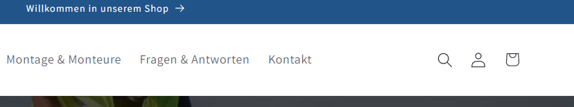 Suchfeld in einem Shoplayout – gut sichtbar in der Navigationsleiste platziert