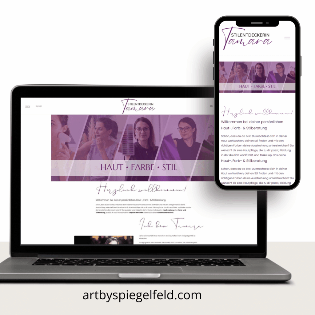 Neue Website für Tamara Leitner – Die Stilentdeckerin für Farbberatung, Stilberatung und Kosmetik