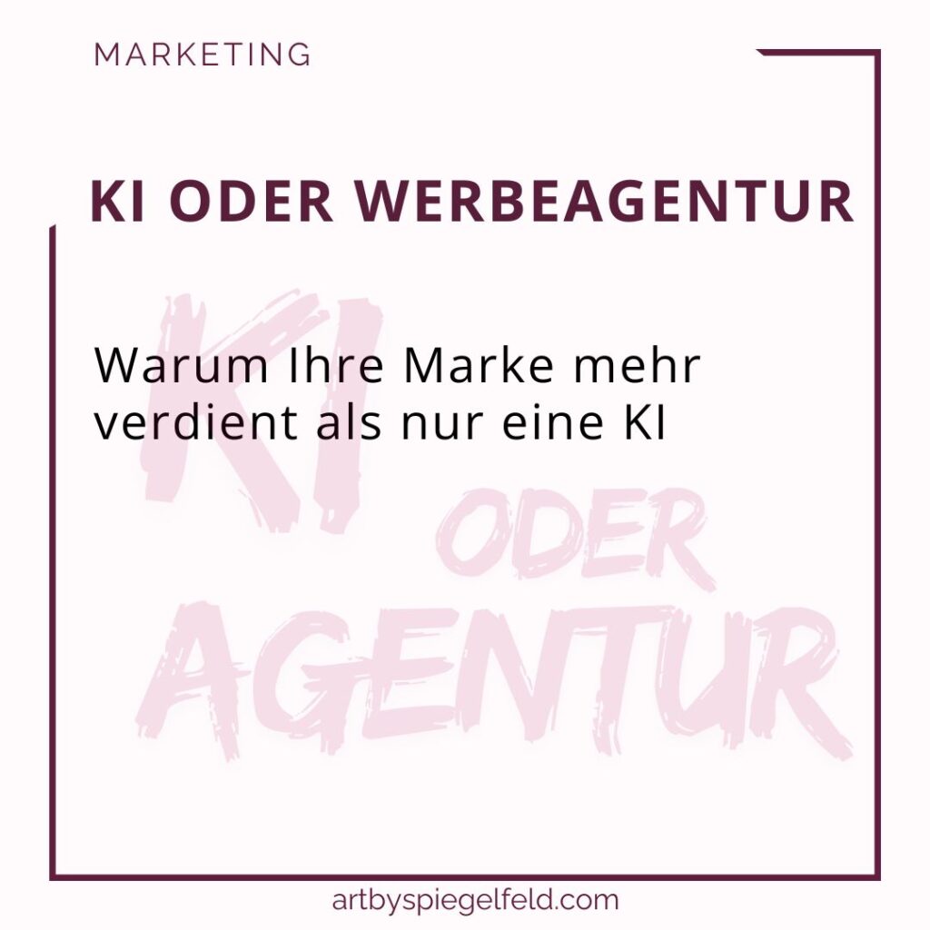Vergleich zwischen KI-generiertem Marketing und strategischer Beratung durch eine Werbeagentur für Unternehmer.