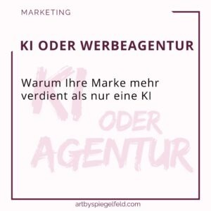 Vergleich zwischen KI-generiertem Marketing und strategischer Beratung durch eine Werbeagentur für Unternehmer.
