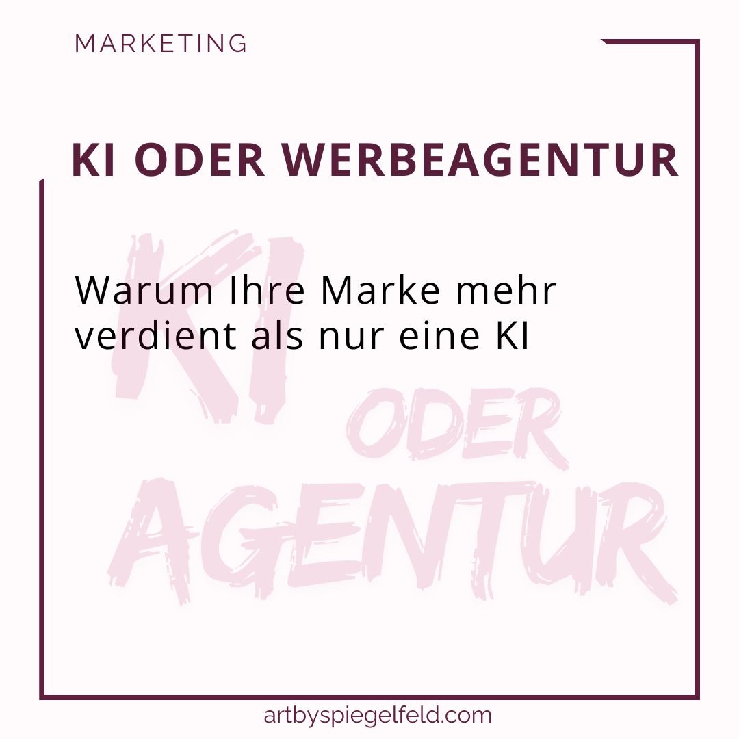 Vergleich zwischen KI-generiertem Marketing und strategischer Beratung durch eine Werbeagentur für Unternehmer.