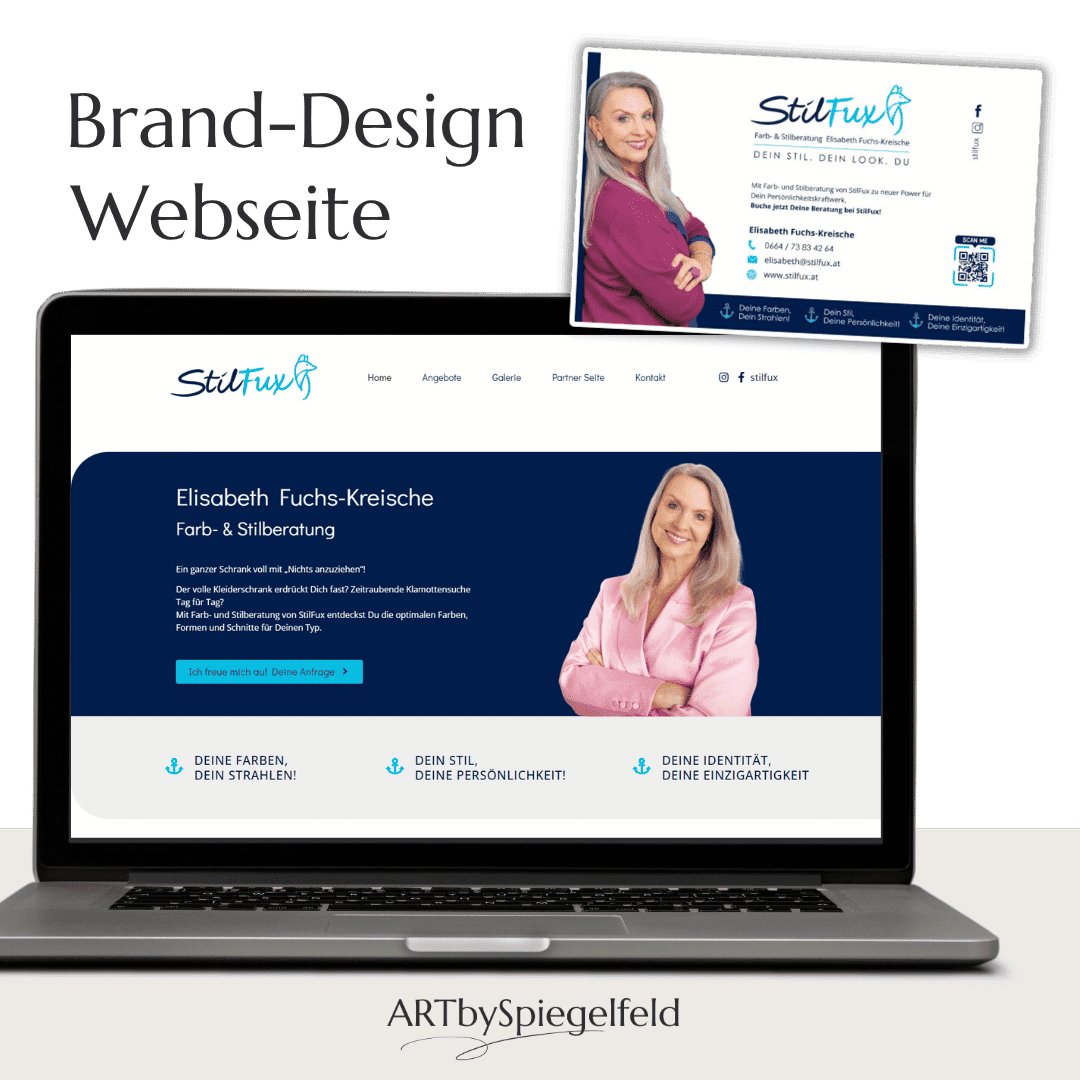 Screenshot der Webseite von Stilfux Farb- und Stilberatung – gestaltet von ARTbySpiegelfeld.